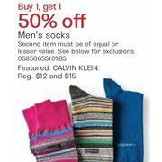 BOGO 50% Off Men's Socks