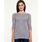Open-stitch Boat Neck Sweater - $19.99 ($19.96 Off)