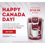 Keurig.ca Canada Day Special: Get a Keurig 2.0 K400 Brewing System for $150 (Was $180) with Coupon Code