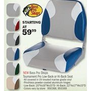 Bass Pro Shops Tournament Pro Low-Back Boat Seats - From $59.99