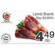 Lamb Shank - $4.49/lb