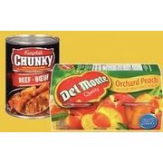 Campbell's Chunky Soup or Chili, Del Monte Fruit Bowls or Fruite Drinks - 2/$5.00