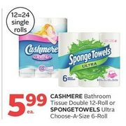 Cashmere Bathroom Tissue Or Sponge Towels Ultra  - $5.99