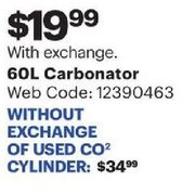 60l Carbonator Without Exchange of Used Co2 Cylinder - $19.99