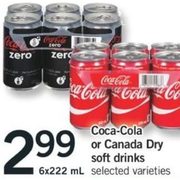 Coca-Cola or Canada Dry Soft Drinks - $2.99
