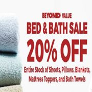 Bed Bath & Beyond: 20% off Entire Stock of Sheets, Pillows, Blankets, Mattress Toppers, and Bath Towels