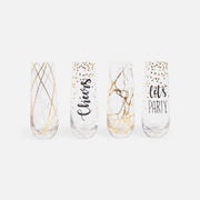Champagne Glasses Set With Golden Details - $16.99 ($13.01 Off)