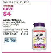 Webber Naturals Extra Strength Lutein - $15.99 ($4.00 off)
