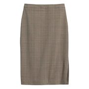 Plaid Cotton-wool Blend Pencil Skirt With Side Slit - $98.99 ($25.01 Off)