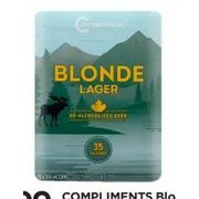 Compliments Blonde Lager De-Alcoholized Beer - $6.99