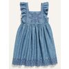Matching Chambray Embroidered Ruffle-Trim Swing Dress For Toddler Girls - $14.00 ($18.99 Off)