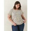 Drawstring Sleeve Boat Neck Top, Printed - In Every Story - $14.97 ($30.98 Off)