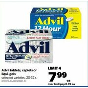 Advil Tablets, Caplets Or Liqui-Gels - $7.99