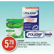 Poligrip Denture Comfort Strips, Adhesive Cream Or Polident Cleanser Tabs - $5.79